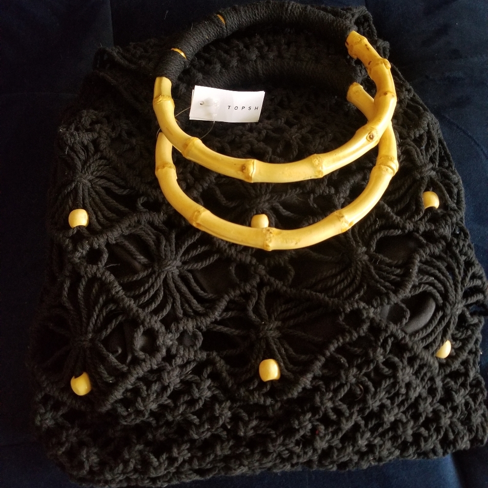 Topshop Bag Crochet Macrame Beaded